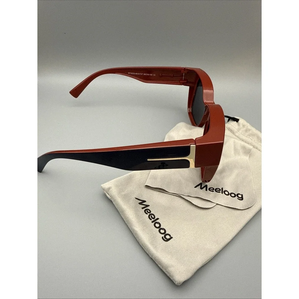 Meeloog Polarized Fit Over Navy /Rust Frame-Gradient Lens-w/travel bag  & cloth